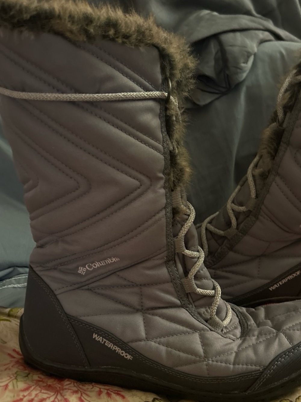 Columbia Minx Mid III Waterproof Snow Boots Ti Grey Steel 9.5 Pristine - Picture 2 of 4